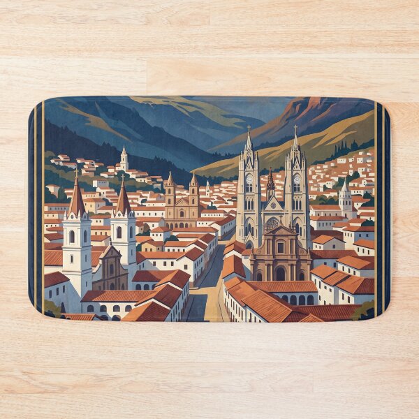Item preview, Quito Ecuador Vintage Travel Poster – Historic Center & Andes designed and sold by Bomax121.
