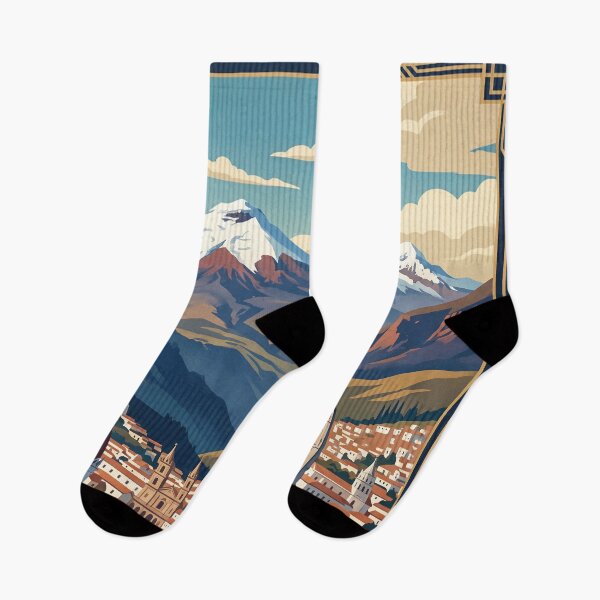 Item preview, Quito Ecuador Vintage Travel Poster – Historic Center & Andes designed and sold by Bomax121.