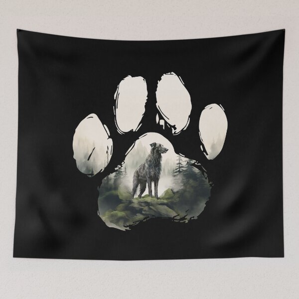 Item preview, Funny Scottish Deerhound Paw Foggy Mountain Tree Mom Dad Kids designed and sold by rafaeltto.