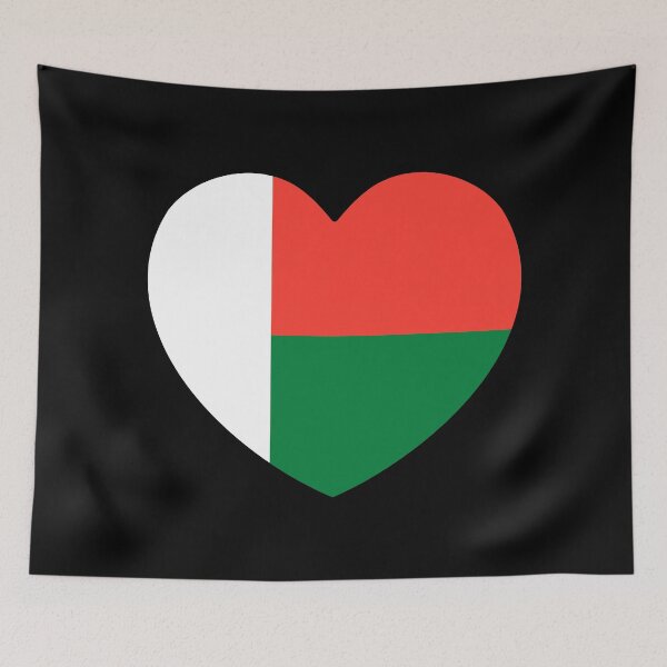 Item preview, Madagascar Flag Heart MG designed and sold by shitpostee.
