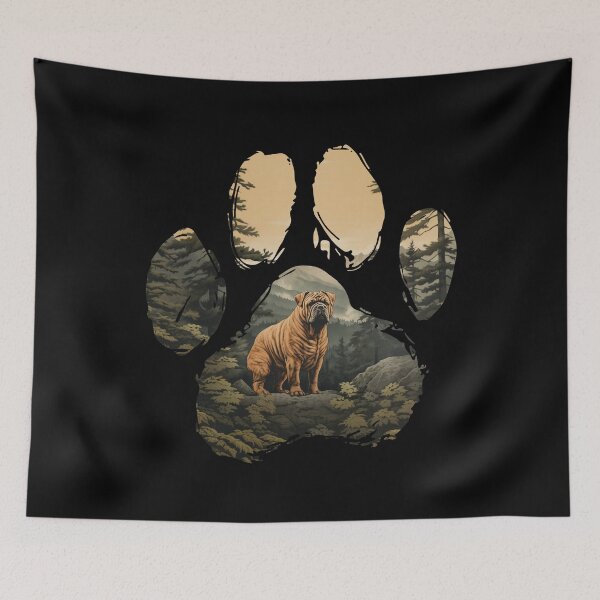 Item preview, Funny Shar Pei Paw Foggy Mountain Tree Mom Dad Kids designed and sold by rafaeltto.