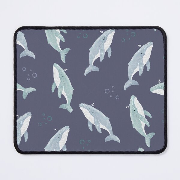 Item preview, Watercolour Humpback Whales on Slate Blue designed and sold by mistywoodstudio.