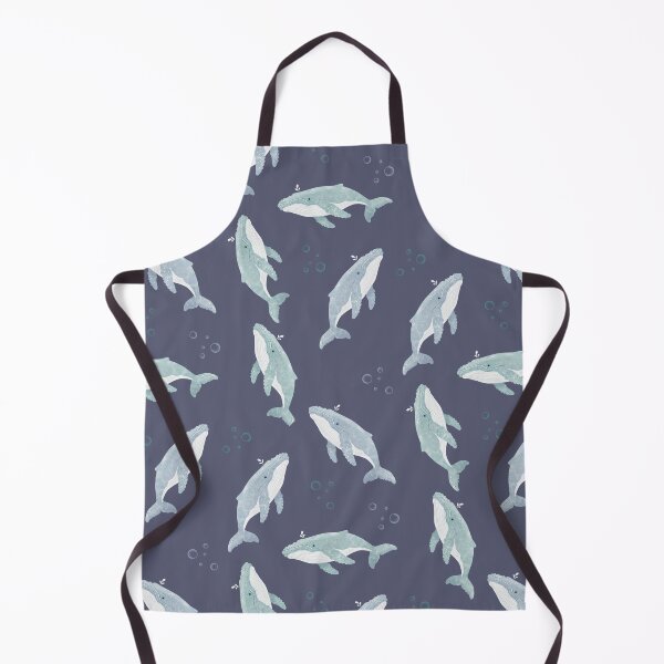 Item preview, Watercolour Humpback Whales on Slate Blue designed and sold by mistywoodstudio.