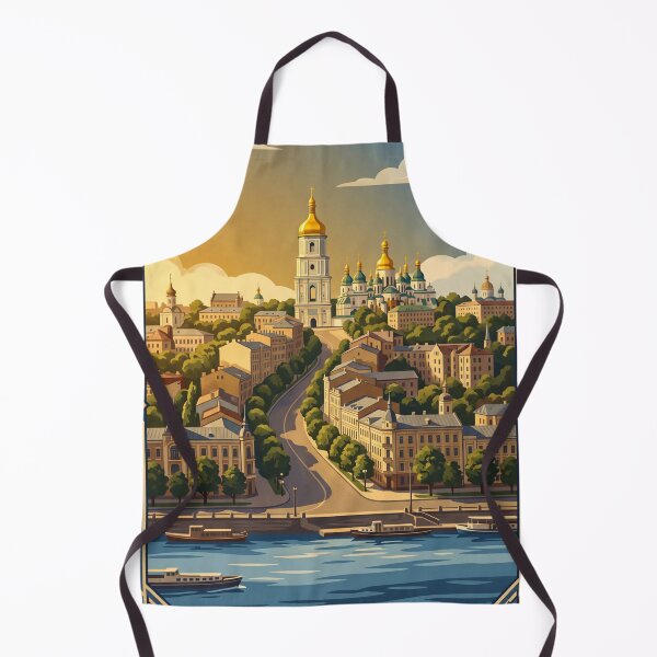 Item preview, Kyiv Ukraine Vintage Travel Poster – Saint Sophia & Dnipro River designed and sold by Bomax121.
