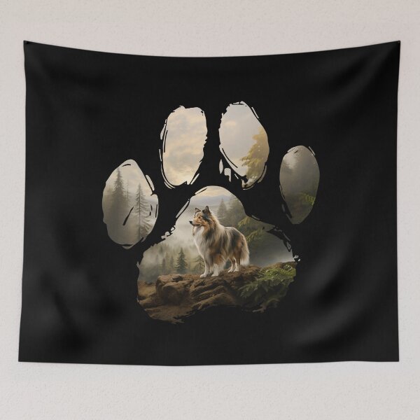 Item preview, Funny Shetland Sheep Sheltie Paw Foggy Mountain Tree Mom Dad Kids designed and sold by rafaeltto.