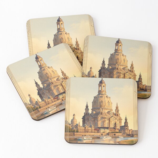 Item preview, Dresden Germany Vintage Travel Poster – Frauenkirche & Elbe River designed and sold by Bomax121.