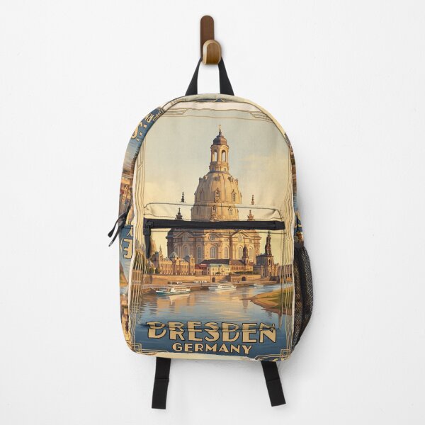 Item preview, Dresden Germany Vintage Travel Poster – Frauenkirche & Elbe River designed and sold by Bomax121.