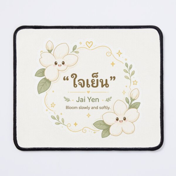 Item preview, Jai Yen | Bloom Slowly – Cute Thai Jasmine Aesthetic Design | Soft Thailand™ designed and sold by CosmicQuietStudio.