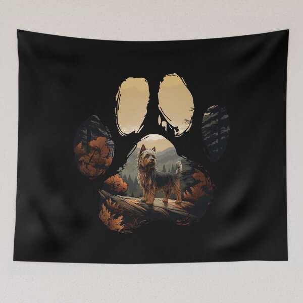 Item preview, Funny Silky Terrier Paw Foggy Mountain Tree Mom Dad Kids designed and sold by rafaeltto.