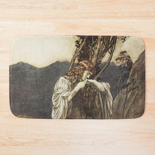 Item preview, Brunnhilde kisses the ring that Siegfried has left with her  - by Arthur Rackham designed and sold by Vintage Designs +.