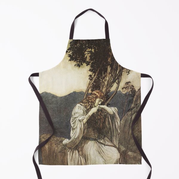 Item preview, Brunnhilde kisses the ring that Siegfried has left with her - by Arthur Rackham designed and sold by Vintage Designs +.