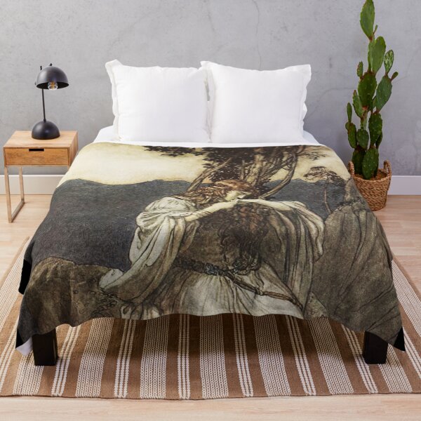 Item preview, Brunnhilde kisses the ring that Siegfried has left with her - by Arthur Rackham designed and sold by Vintage Designs +.