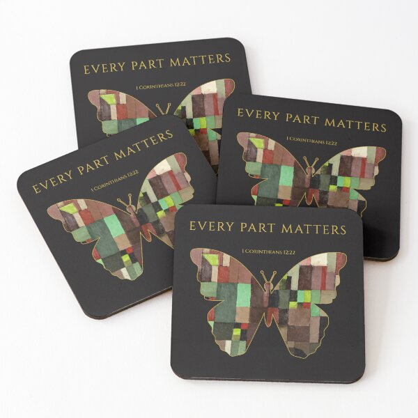 Item preview, Every Part Matters Patchwork Butterfly Christian Art Scripture Church Gift Many Parts One Beauty 1 Corinthians 12 22 designed and sold by KittenAndCo.