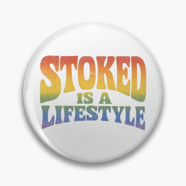 Item preview, Stoked Is a Lifestyle Retro 70s Surf Typography Tee Sticker California Surfer Gift designed and sold by sharifex.