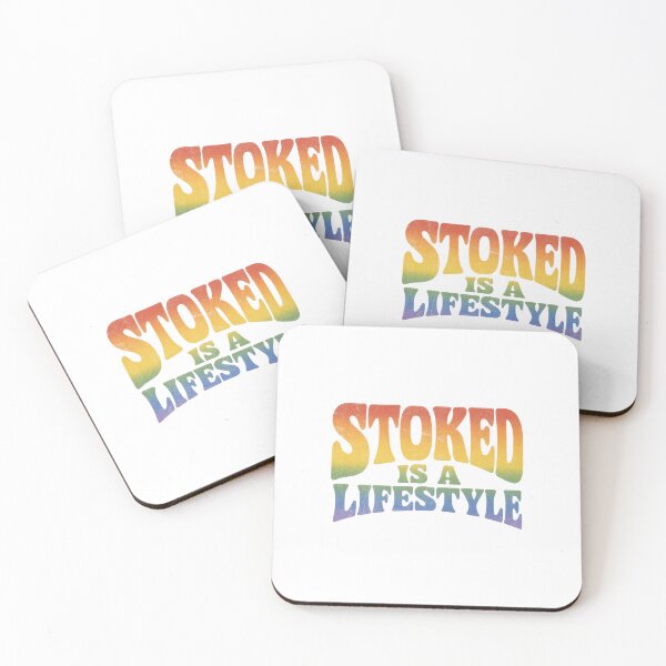 Item preview, Stoked Is a Lifestyle Retro 70s Surf Typography Tee Sticker California Surfer Gift designed and sold by sharifex.