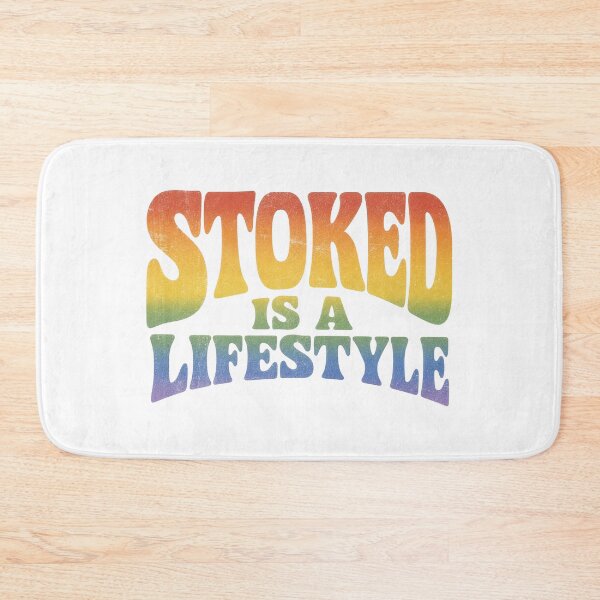 Item preview, Stoked Is a Lifestyle Retro 70s Surf Typography Tee Sticker California Surfer Gift designed and sold by sharifex.