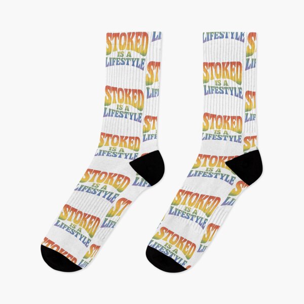 Item preview, Stoked Is a Lifestyle Retro 70s Surf Typography Tee Sticker California Surfer Gift designed and sold by sharifex.