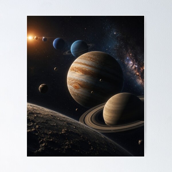 Item preview, Cosmic Giants – Ultra Realistic Planetary Landscape | Space Art designed and sold by oatsupspace.