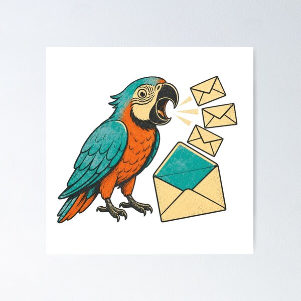Item preview, Reply-All Parrot – Funny Office Email Creature designed and sold by yagniikd-.