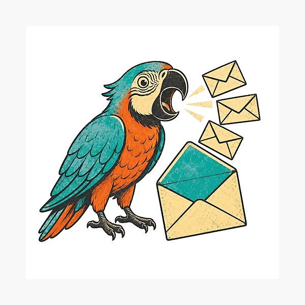 Item preview, Reply-All Parrot – Funny Office Email Creature designed and sold by yagniikd-.