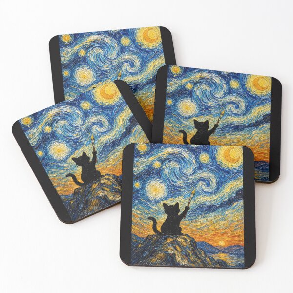 Item preview, Starry Night Kitten Painter designed and sold by PurrfectHome.