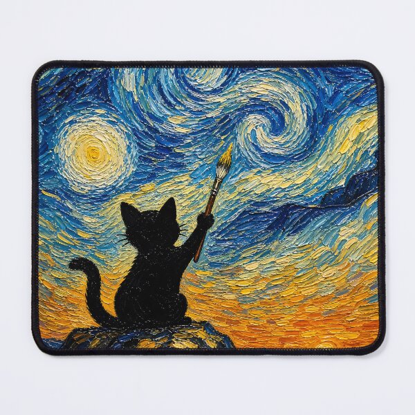 Item preview, Starry Night Kitten Painter designed and sold by PurrfectHome.