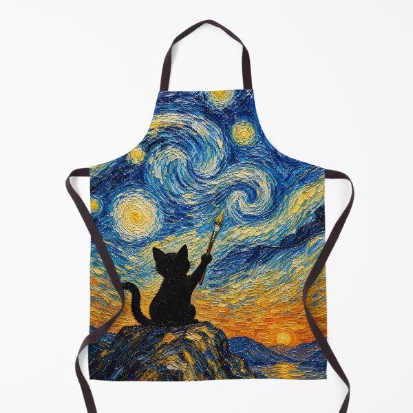Item preview, Starry Night Kitten Painter designed and sold by PurrfectHome.