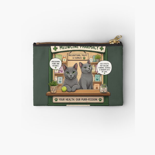 Item preview, Meowcine Pharmacy Cute Russian Blue Cats Anti Depressant Meme designed and sold by NikaRka.