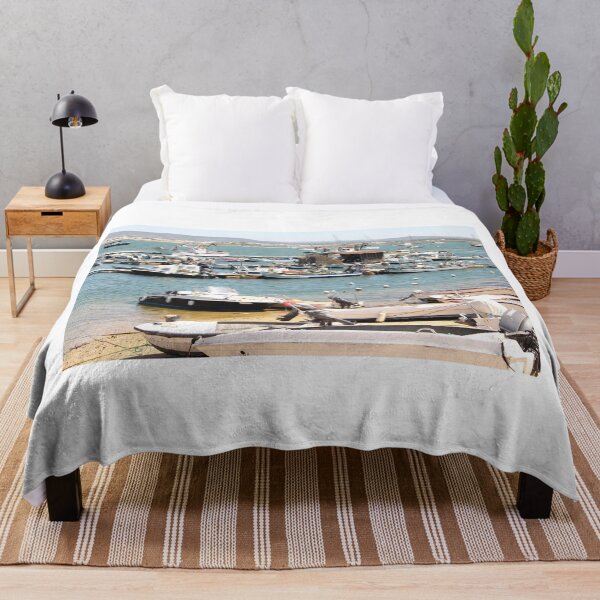 Item preview, Scenic Harbour with Fishing Boats designed and sold by eddiebarronshop.
