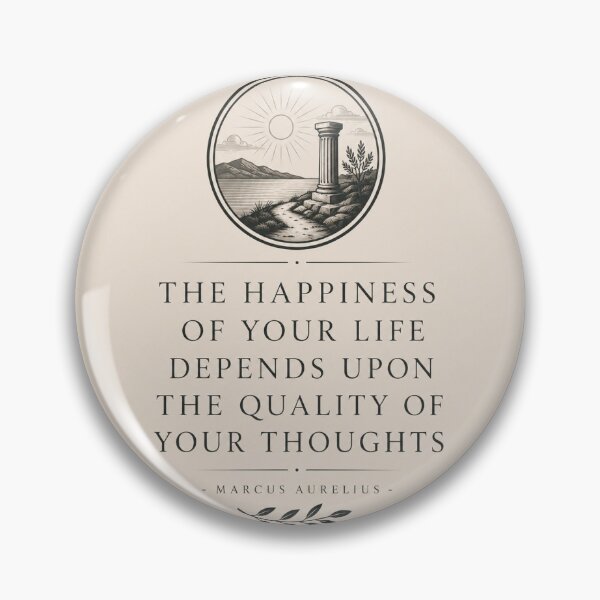 Item preview, Minimalist Stoicism  | Marcus Aurelius Happiness Quote | Classical Design designed and sold by TheQuietMind.