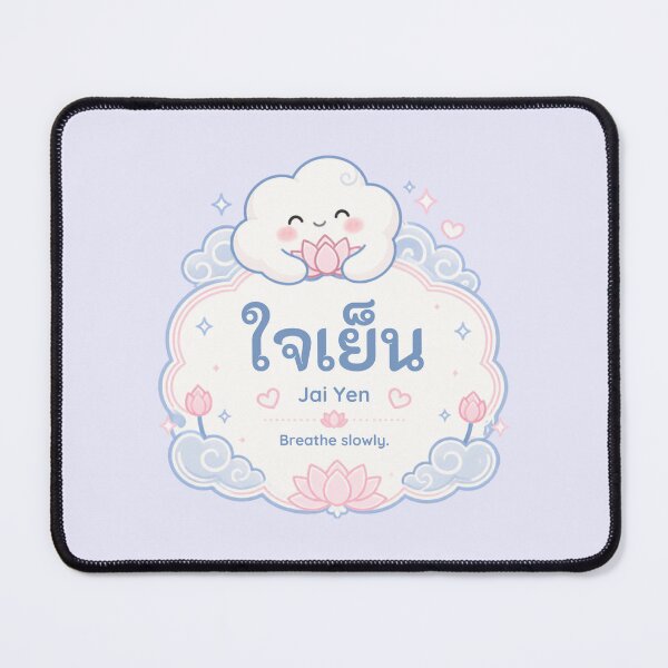 Item preview, Jai Yen | Breathe Slowly – Cute Thai Soft Life Cloud Aesthetic Design | Soft Thailand™ designed and sold by CosmicQuietStudio.