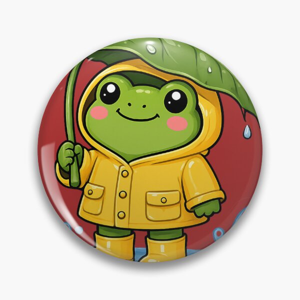 Item preview, Cute Frog in Raincoat Sticker | Kawaii Rainy Day Frog Illustration designed and sold by Ricomin.