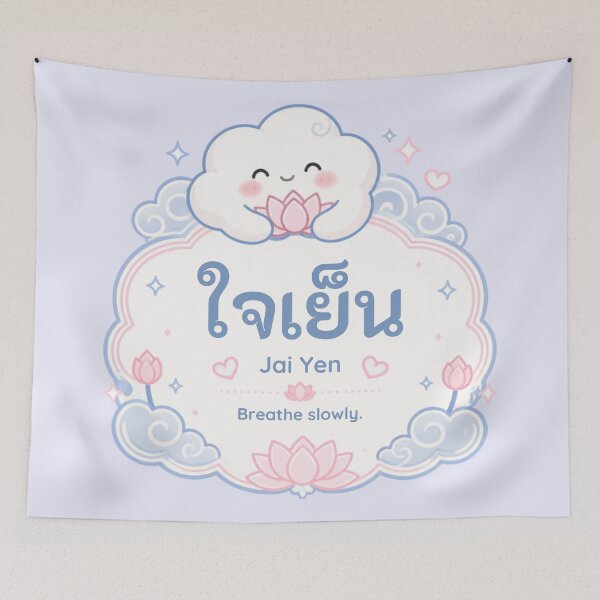 Item preview, Jai Yen | Breathe Slowly – Cute Thai Soft Life Cloud Aesthetic Design | Soft Thailand™ designed and sold by CosmicQuietStudio.