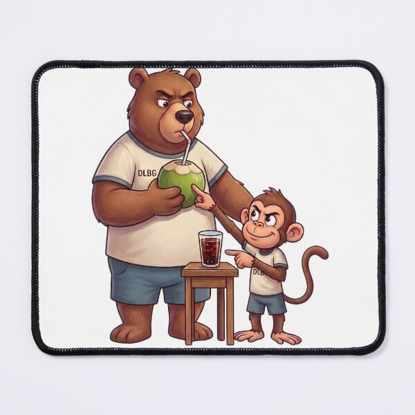 Item preview, DLBG Coconut vs Cola – Funny Bear & Mischievous Monkey designed and sold by DLBG-STORE.