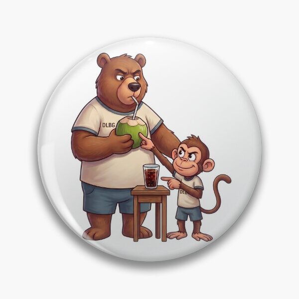Item preview, DLBG Coconut vs Cola – Funny Bear & Mischievous Monkey designed and sold by DLBG-STORE.