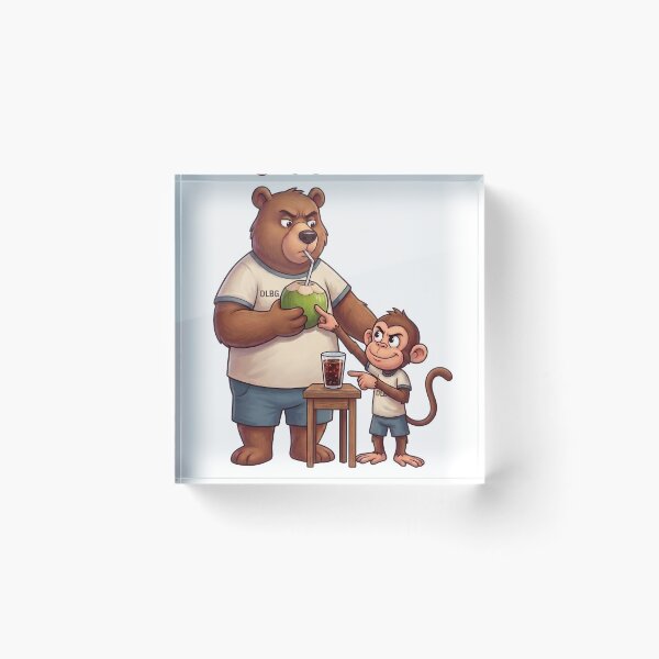 Item preview, DLBG Coconut vs Cola – Funny Bear & Mischievous Monkey designed and sold by DLBG-STORE.