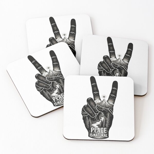 Item preview, Peace Sign Hand with Nature Double Exposure Illustration designed and sold by GabeMountainArt.