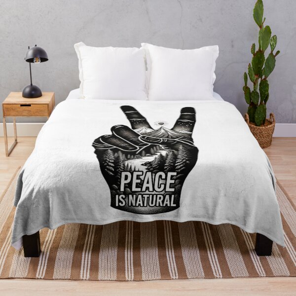 Item preview, Peace Sign Hand with Nature Double Exposure Illustration designed and sold by GabeMountainArt.