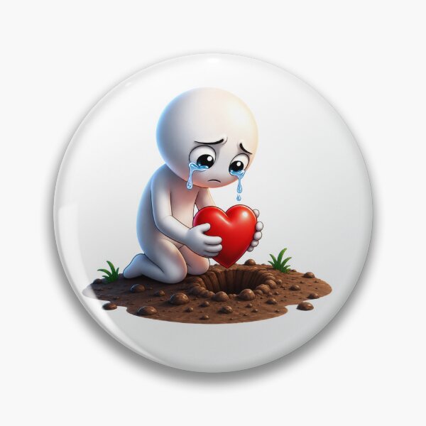 Item preview, Crying White 3D Character Burying Heart T-Shirt & Apparel Design designed and sold by  Artify Lab.