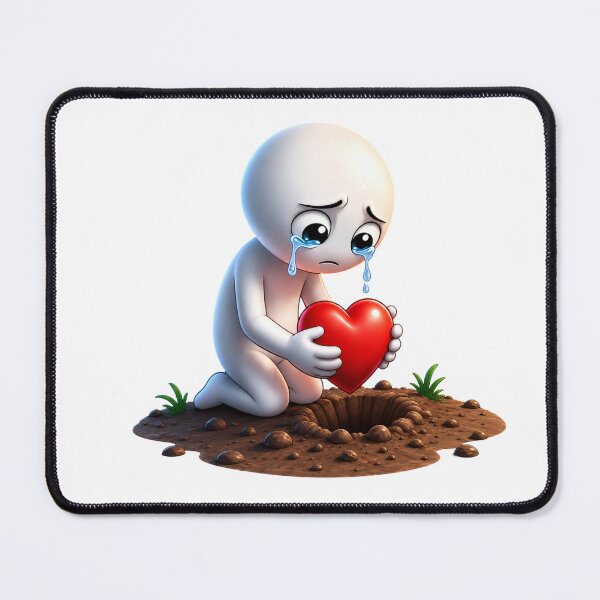 Item preview, Crying White 3D Character Burying Heart T-Shirt & Apparel Design designed and sold by Artify Lab.