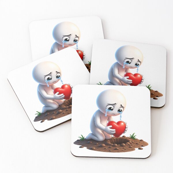 Item preview, Crying White 3D Character Burying Heart T-Shirt & Apparel Design designed and sold by  Artify Lab.