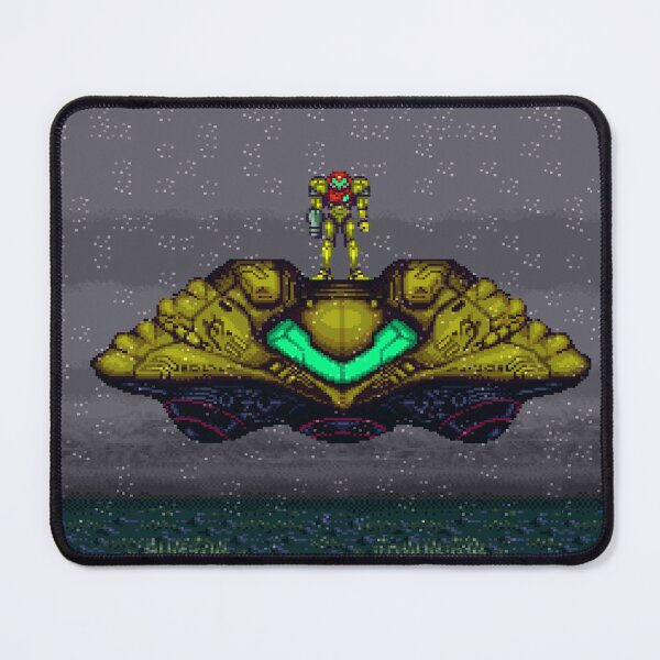Item preview, Super Metroid – Samus Aran on her SNES spaceship designed and sold by Pixel Otaku Gallery.