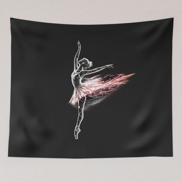 Item preview, Fiery Ballerina Sketch Dance Art  Primary Tag designed and sold by NucciCollective.