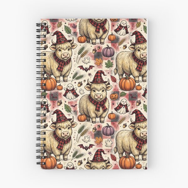 Item preview, Halloween Highland Cow Pattern Witch Hat Flannel Ghost Pumpkin Spooky Fall Plaid designed and sold by Yellowriversss.