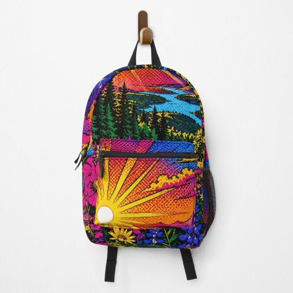 Item preview, Pop Art Mountain Wildflower Sunset | Vibrant Alpine Landscape | Colorful Nature Illustration designed and sold by Nexus Space.