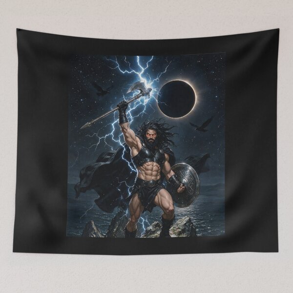Item preview, Authentic Thor - Dark Viking Thunder God under Dark Eclipse designed and sold by Resilient Mythos.