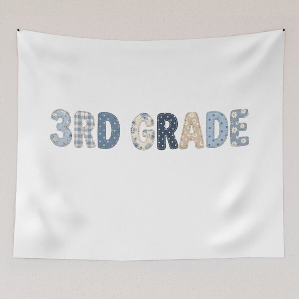 Item preview, 3rd Grade Retro Floral Blue Patchwork School Teacher Student T-Shirt designed and sold by StickerNestYou.