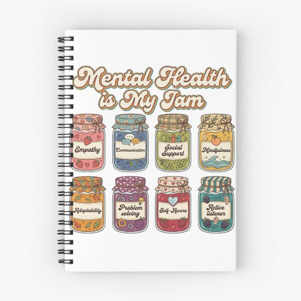 Item preview, Mental Health Is My Jam Retro Jam Jars Positive Psychology Typography designed and sold by raedattia.