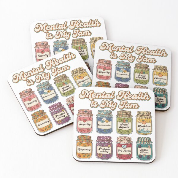 Item preview, Mental Health Is My Jam Retro Jam Jars Positive Psychology Typography designed and sold by raedattia.