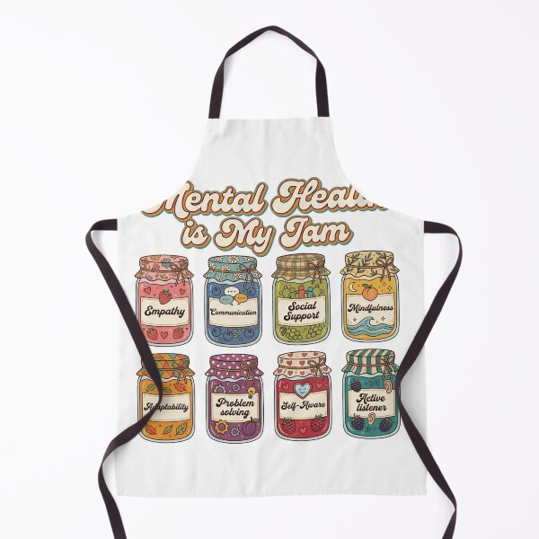 Item preview, Mental Health Is My Jam Retro Jam Jars Positive Psychology Typography designed and sold by raedattia.